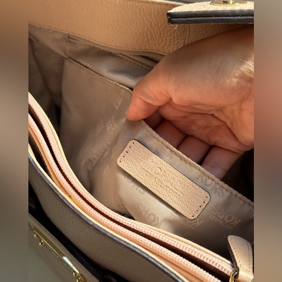 MICHAEL KORS HAMILTON Leather Pink Chain Satchel Crossbody Handbag - Picture 12 of 16